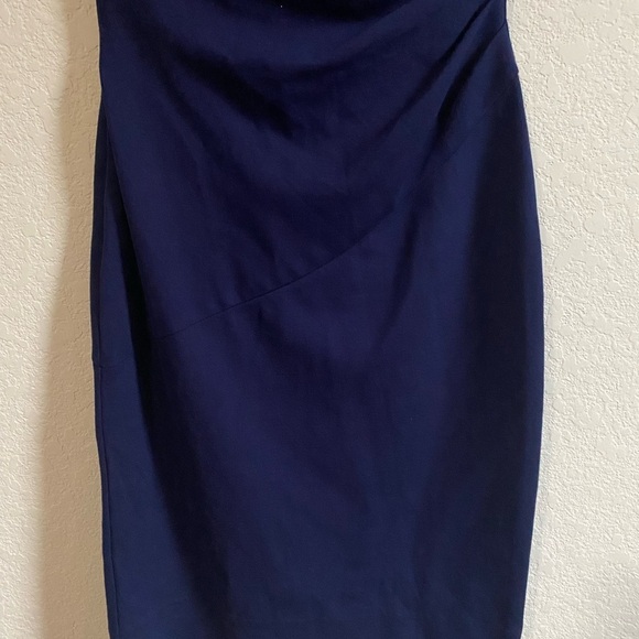 Diane von Furstenberg Jori Ruched Sheath Navy Blue Office Siren Feminine Dress 4 - Picture 7 of 14
